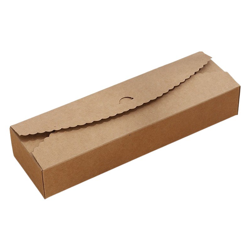 Kraft paper long baking carton moon cake biscuit packing box chocolate nougat mousse egg yolk crisp packing box