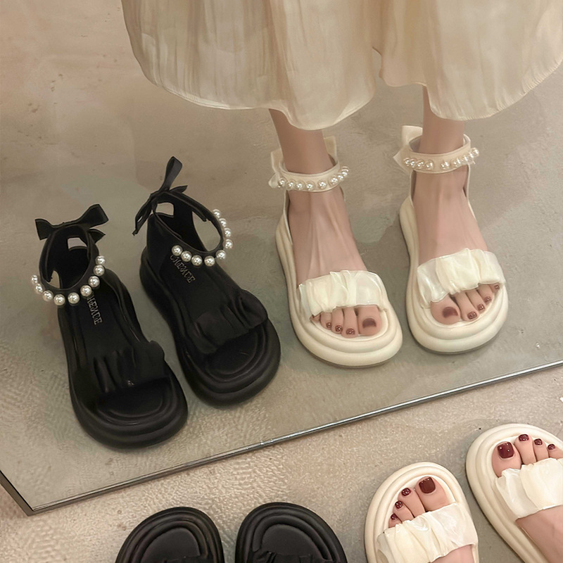 French sandals women's summer wholesale new online popular explosions with skirts for work Joker not tired feet Roman shoes