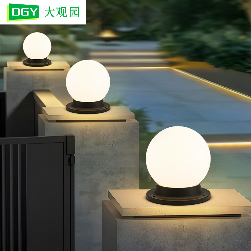 Picture of Column Head Lamp Outdoor Waterproof Door Pillar Lamp Gate Lamp House Courtyard Lamp Outdoor Garden Fence Column Lamp 378L