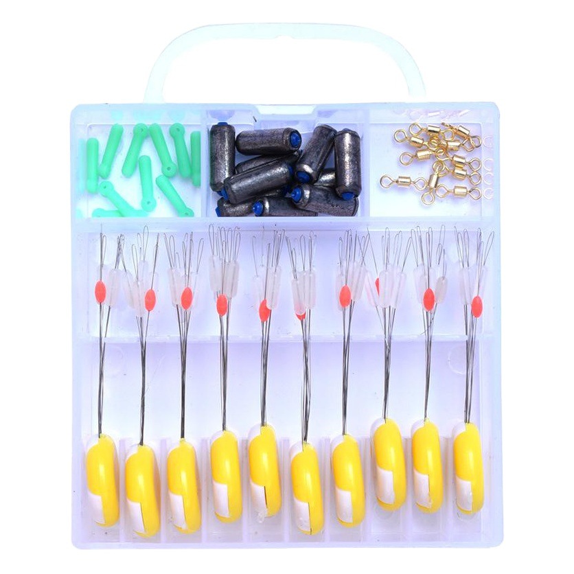 Silicone Fishing Box Space Bean Set Large and Small Fishing Gear Line Set Accessories Full Set of Fishing Lead Leather Float Seat @7+1 Set