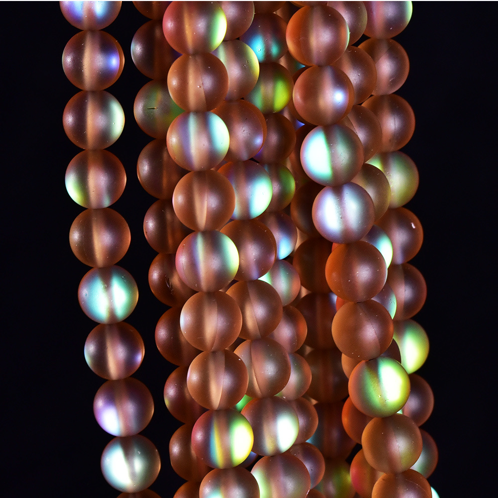 Picture of Synthetic Frosted Moonstone Loose Beads Imitation Glitter Stone Round Beads DIY Bracelet Necklace Jewelry Beaded Accessories B-003