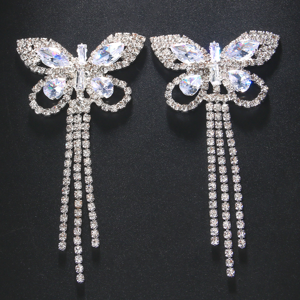 Picture of European and American cross-border rhinestone butterfly chest stickers female sexy tassel body chain nightclub party accessories body chain