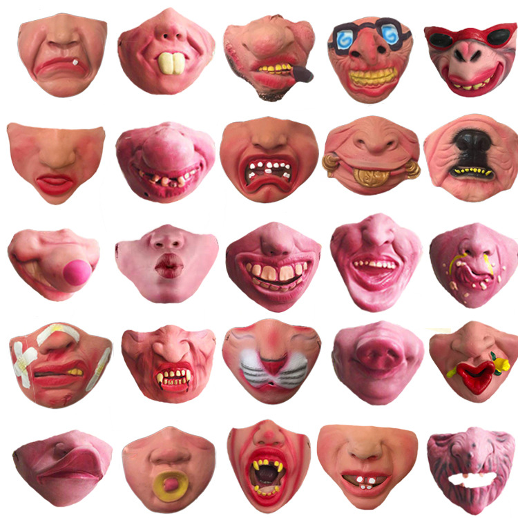 Halloween bar party supplies masquerade performance mask latex half face mask performance funny latex Road