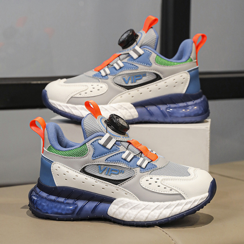 Children's Shoes Boys Casual Shoes Big Children's sneaker Autumn 2024 New Girls' Rotating Button Torre Shoes