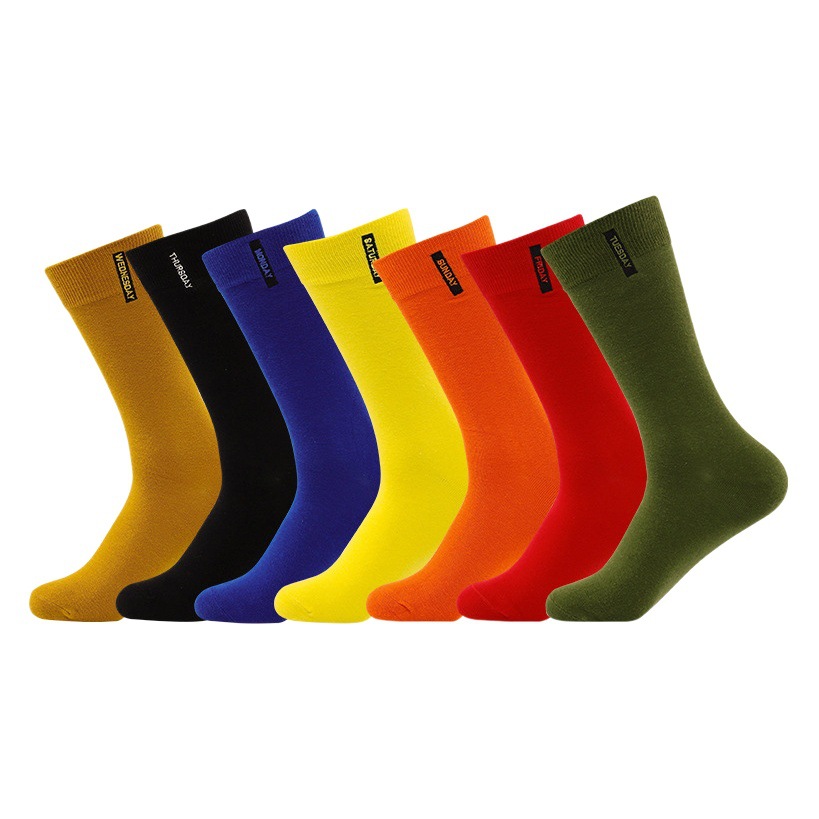 Solid Color socks Men's Happy Week socks New Men's socks American socks Trendy socks Cotton Wholesale