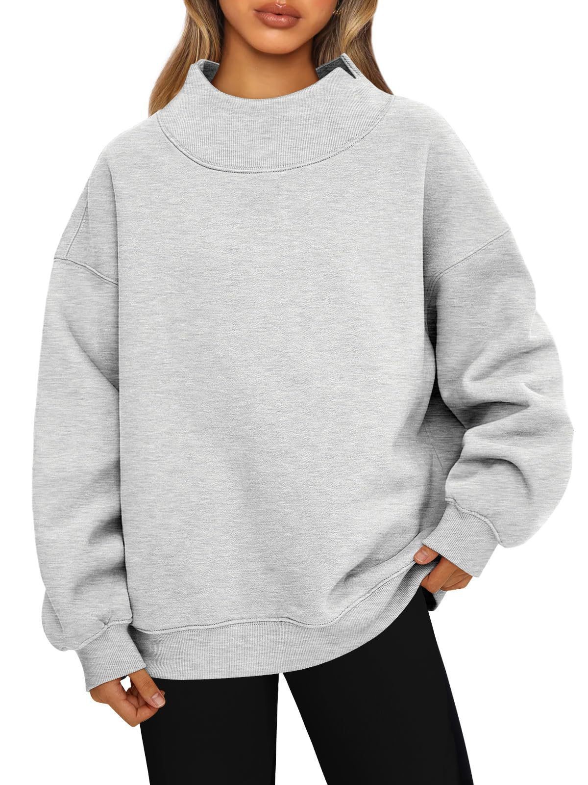 Picture of Amazon 2025 European and American Style Sweatshirt Long-Sleeved Turtleneck Pullover Sweatshirt Casual Sweatshirt Fleece-Lined Top for Women