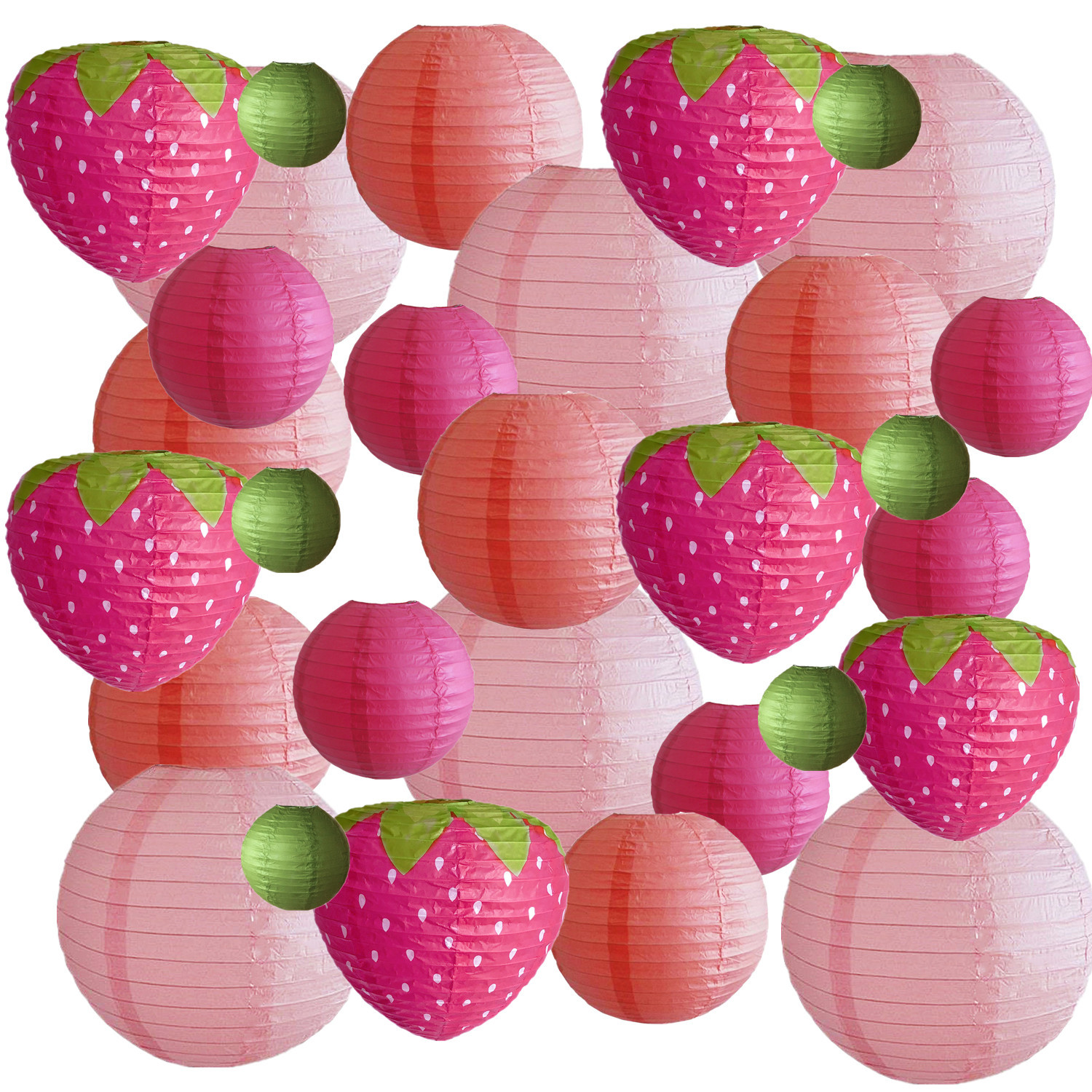 Picture of Spring, Summer, Autumn and Winter Colorfulful Paper Lanterns Round Foldableable Paper Art Combination Set Hanging Lanterns