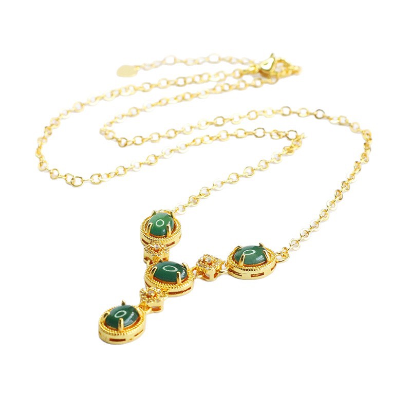 Picture of Juanyu Natural A-Grade Jade Necklace Blue Water Jade Collarbone Chain Kuaishou Douyin Live Wholesale Fc5062401L