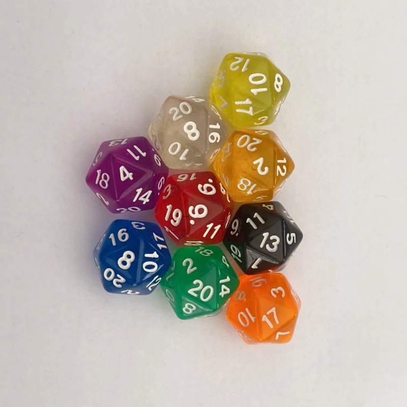 Picture of Hot sale 20-sided dice transparent dice acrylic transparent dice various sizes multi-sided dice factory direct sales