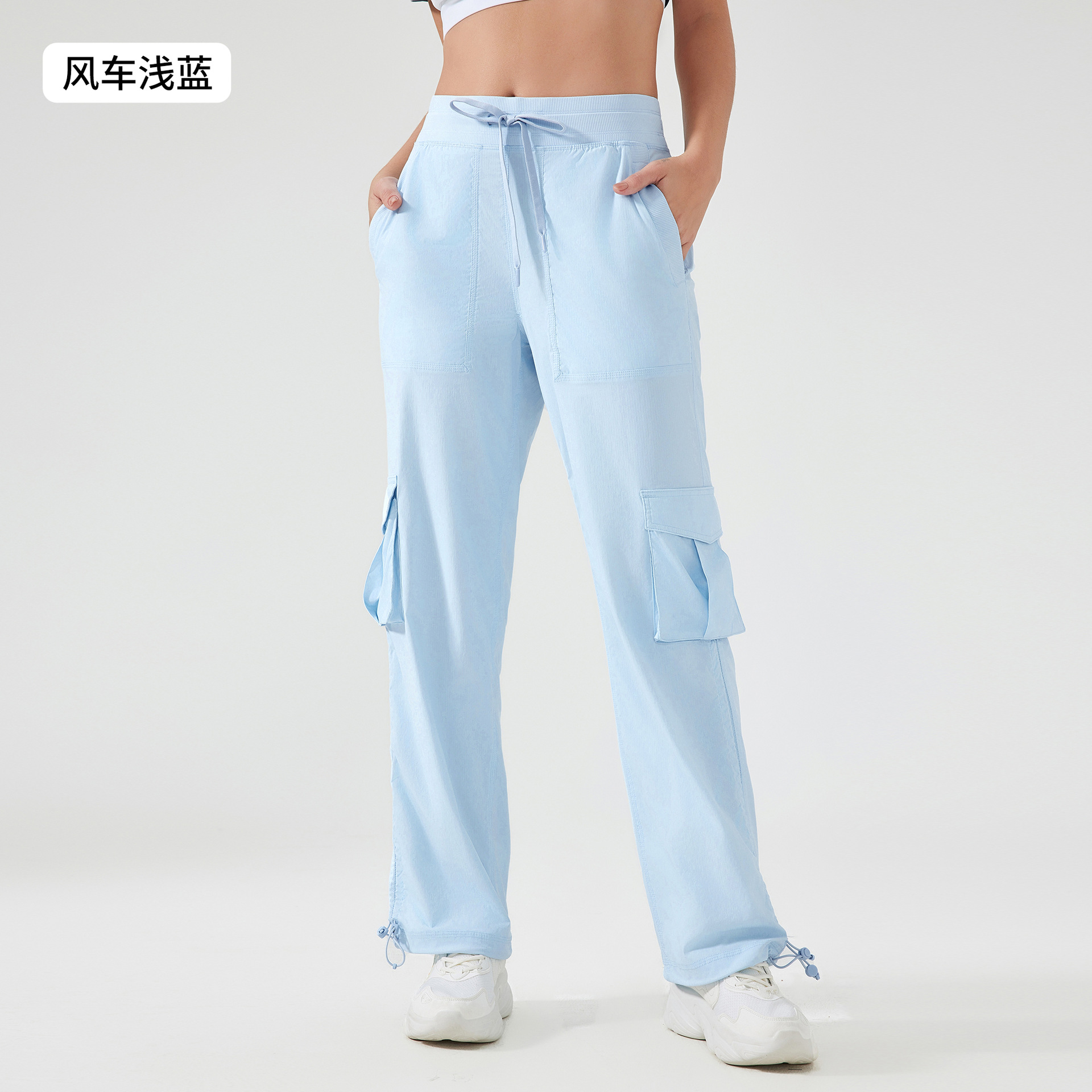 Picture of Casual Sports Pants Women's Loose Slimming Drawstring Two-Wear Quick-Drying Overalls Outdoor Running Fitness Pants D25001