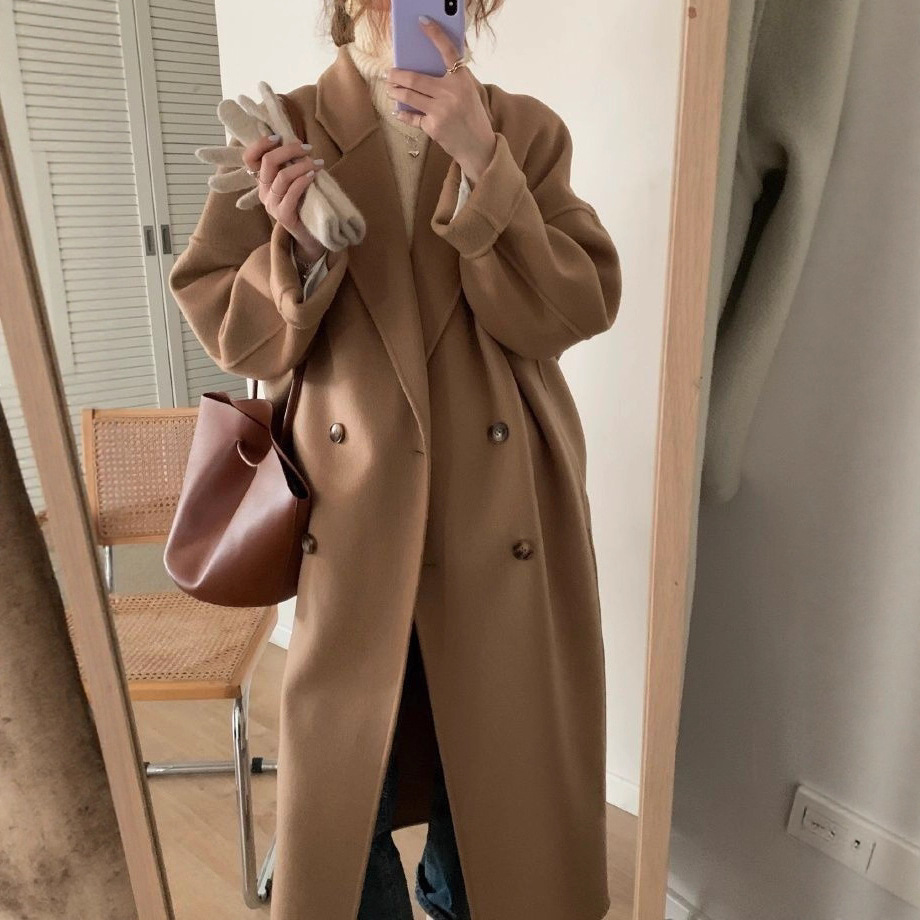 Picture of Cross-border AliExpress Woolen Coat Women's Autumn and Winter New Woolen Coat for Petite Hepburn Style Korean Style