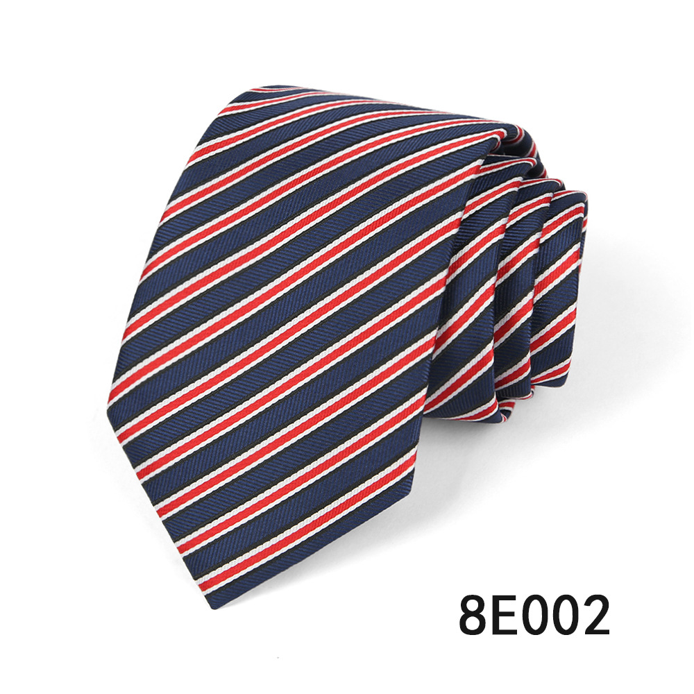 Picture of Men's Tie Business Casual Stripesd Tie 8cm Polyester Jacquard Embroider Print Tie Wholesale Formal Wear