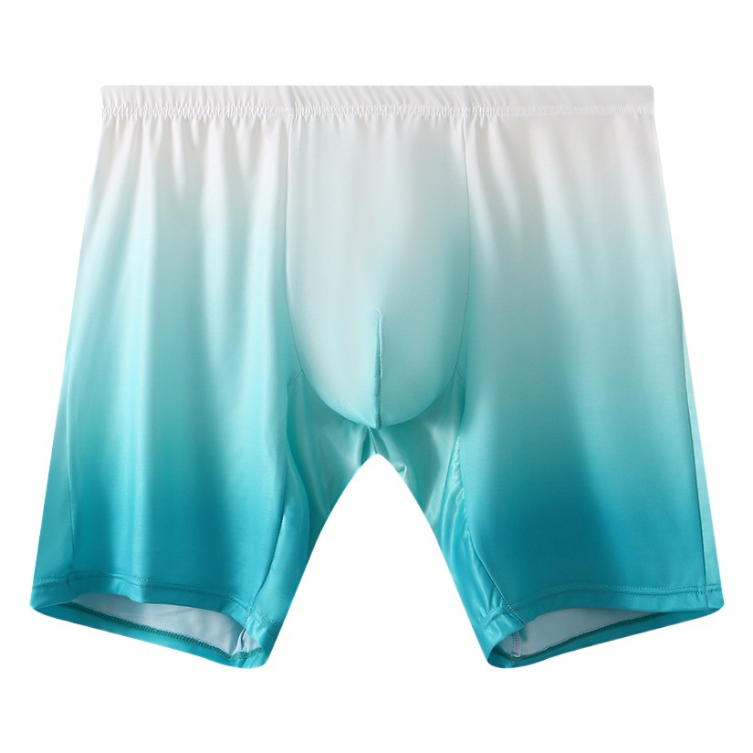 Foreign trade European size pants gradient color men's three-point pants mid waist U convex design wear-resistant boxer leisure sports four-corner