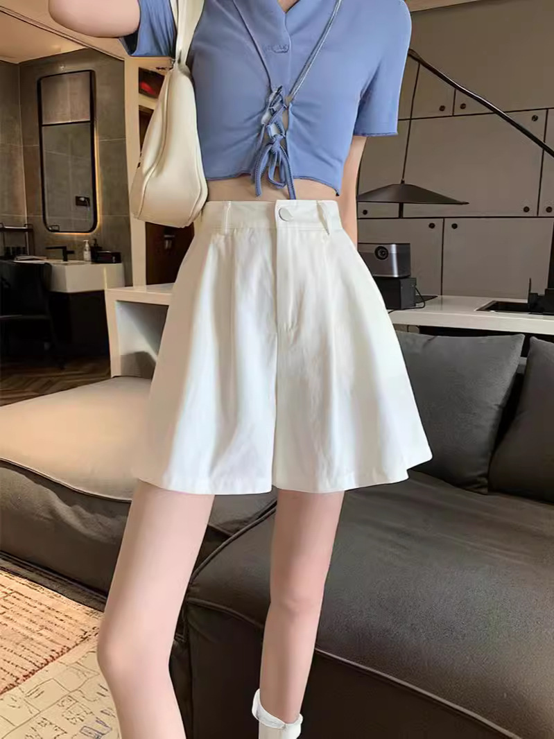 chubby girl plus size Workwear Shorts Women's Thin Summer 2024 High Waist Slimming Loose Straight Leg Wide Leg Casual Pants