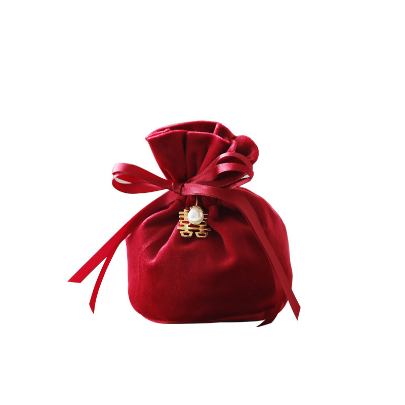 Picture of Wedding Velvet Candy Bag Little Red Riding Book Wedding Candy Accompanying Gift Wedding Candy Box Creative Birthday Full Moon Candy Bag