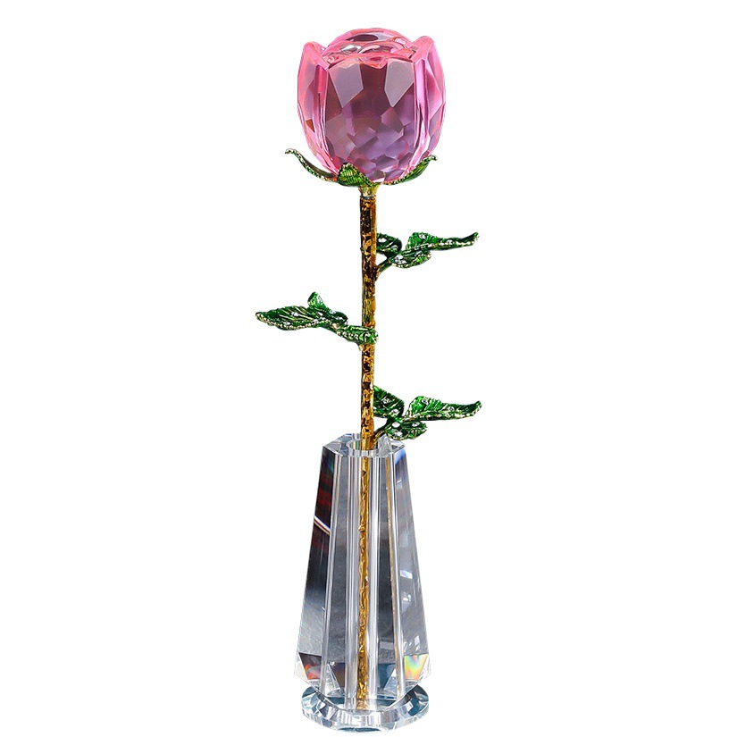 Crystal Roses for Girlfriend and Wife Birthday Gift Romantic Creative Decorative Crafts Wedding Anniversary Ornaments