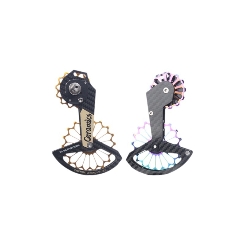 Racework Road Bike Carbon Fiber Ceramic Rear Derailleur Guide Wheel R7000R8000 Bicycle High Wear-Resistant Material