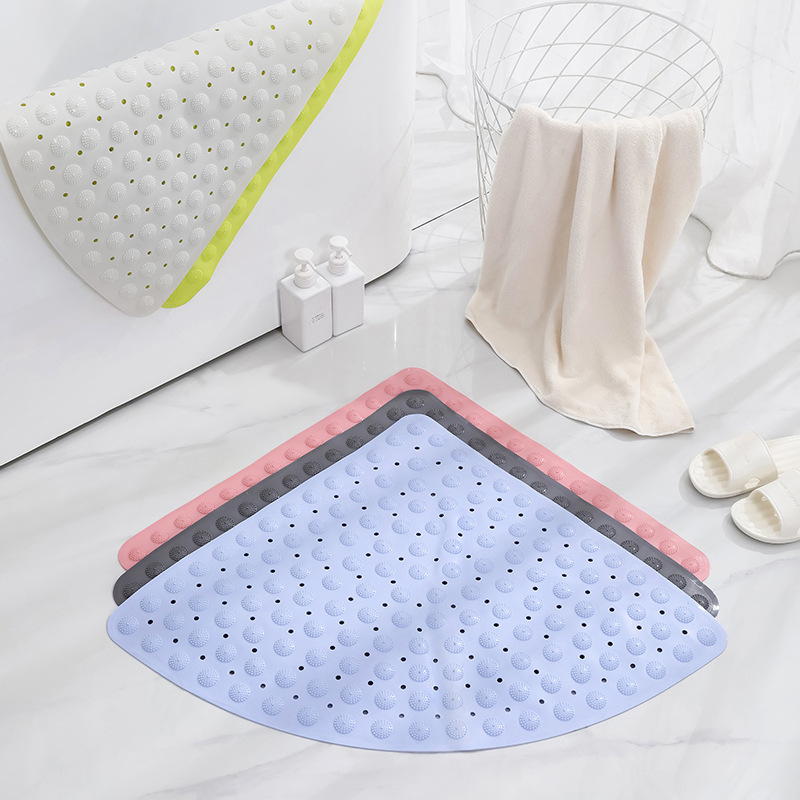 Combination Fan-Shaped Massage Hotel Simple Solid Color Bathroom Non-Slip Mat Shower Room Foot Mat Sanitary Massage Non-Slip