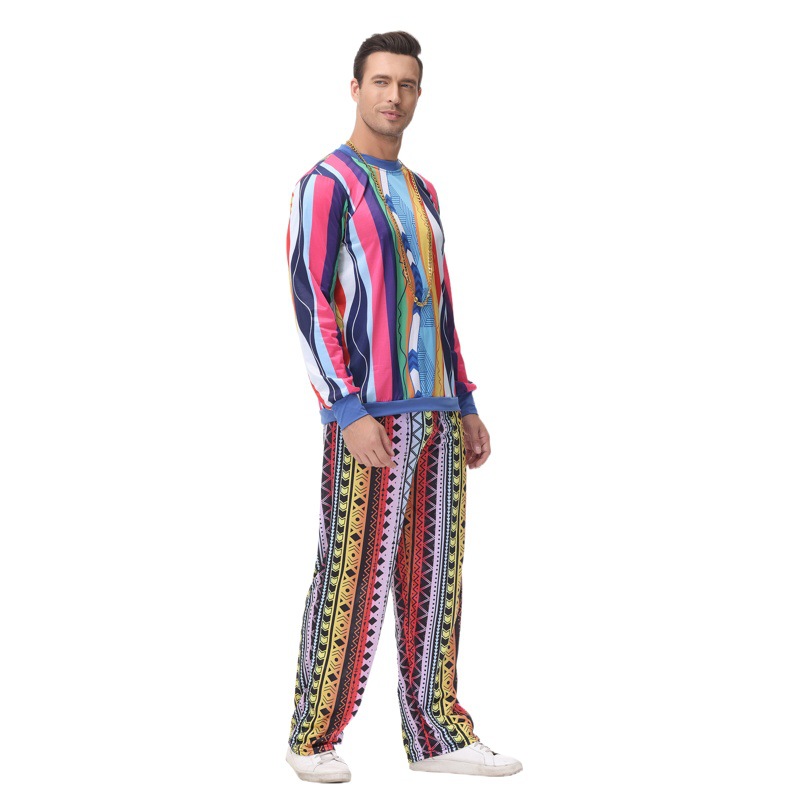 Cross-border Halloween cosplay hip hop men's performance color retro disco clothing dance bar ds performance