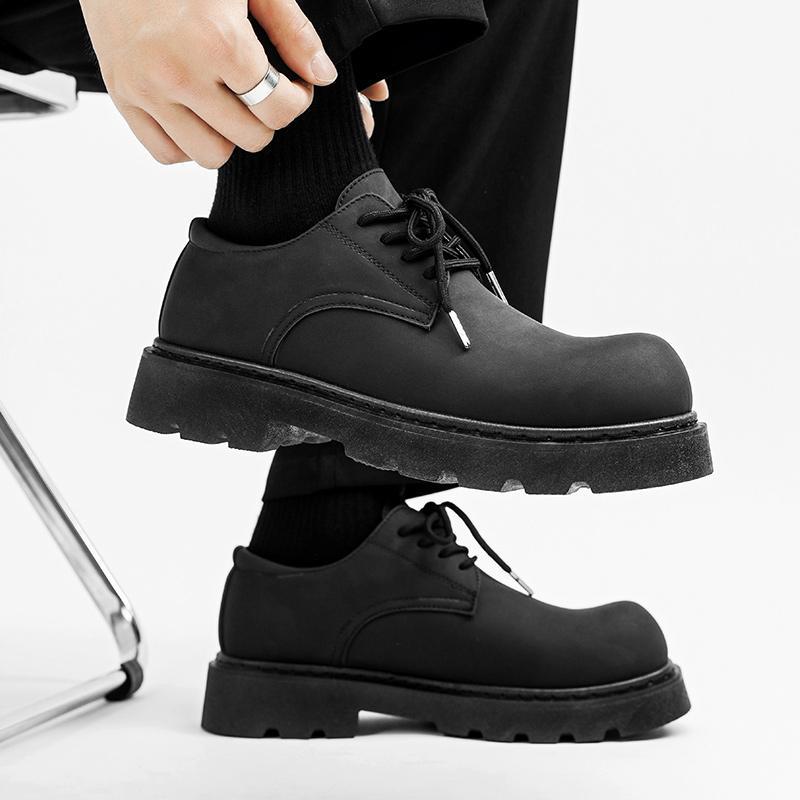 Picture of Daifa Autumn New Fashionable Big Head Derby Shoes Men's Thick Sole Elevated Leather Shoes Simple Retro Casual Shoes British Style