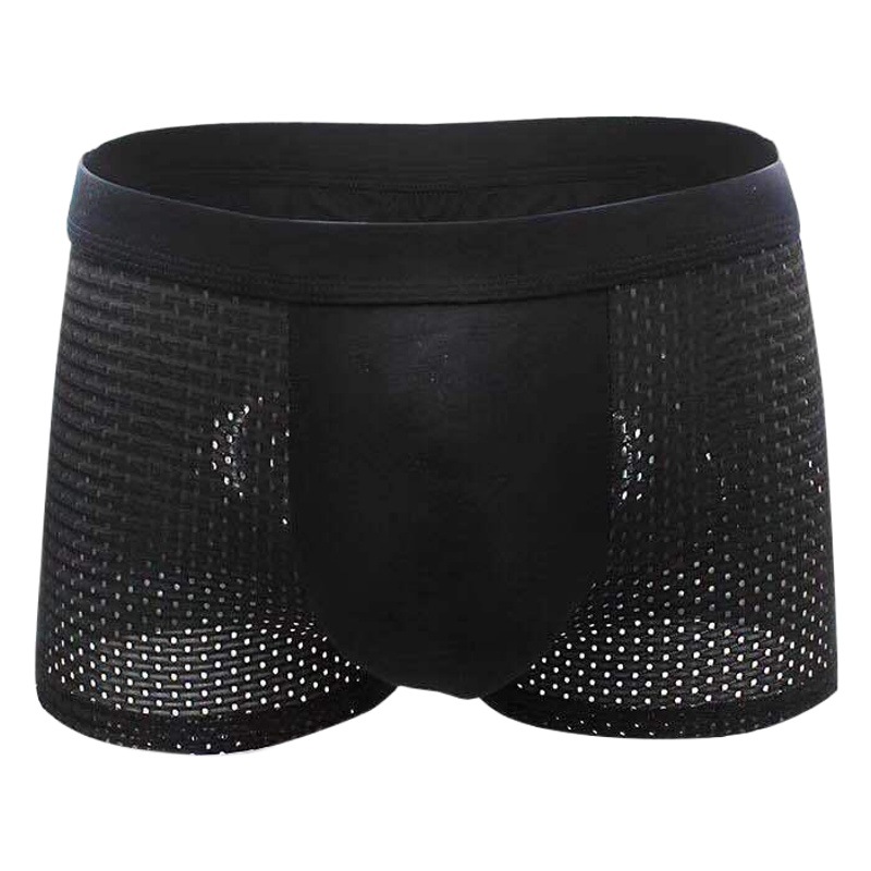 Men's Ice Silk Underwear Summer Hollow Mesh Breathable Antibacterial and Antibacterial Four-Corner Mesh Pants Manufacturer Direct Sales Cross-Border