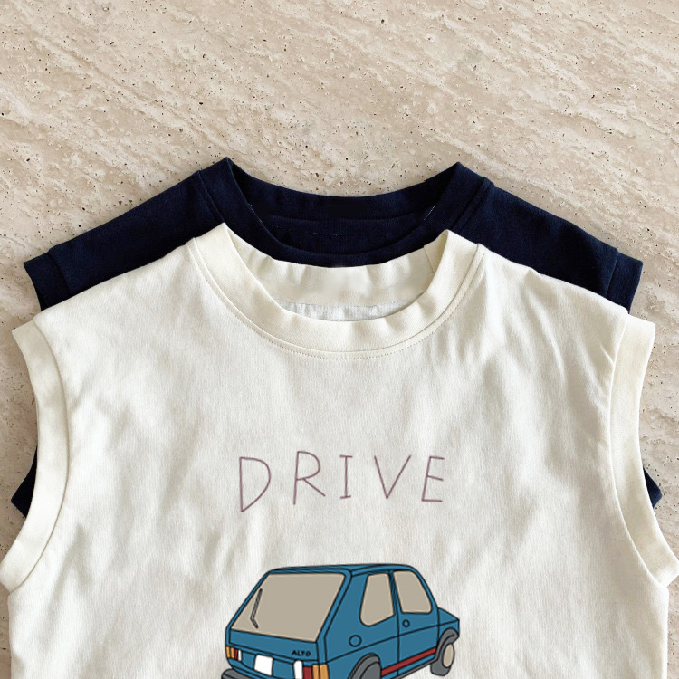Picture of Pure Cotton Baby Kidsren's Sleeveless T-Shirt 2025 New Cartoon Car Versatile Boys and Girls Vest Undershirt Top Summer