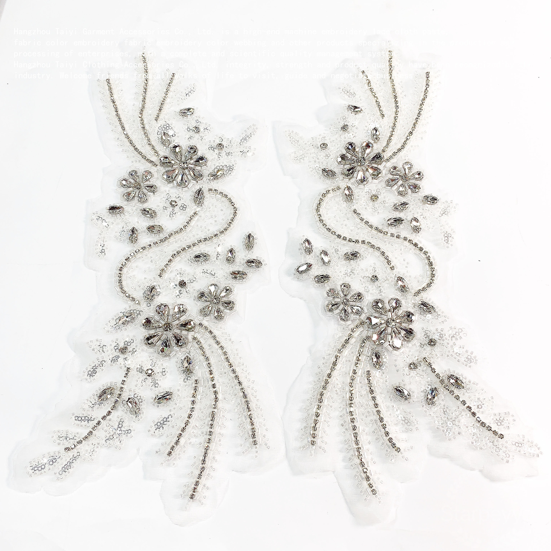 Heavy Mesh Embroidery Handmade Beaded Crystal Collar Collar Flower Wedding Dress Hair Accessories Decorative DIY Accessories