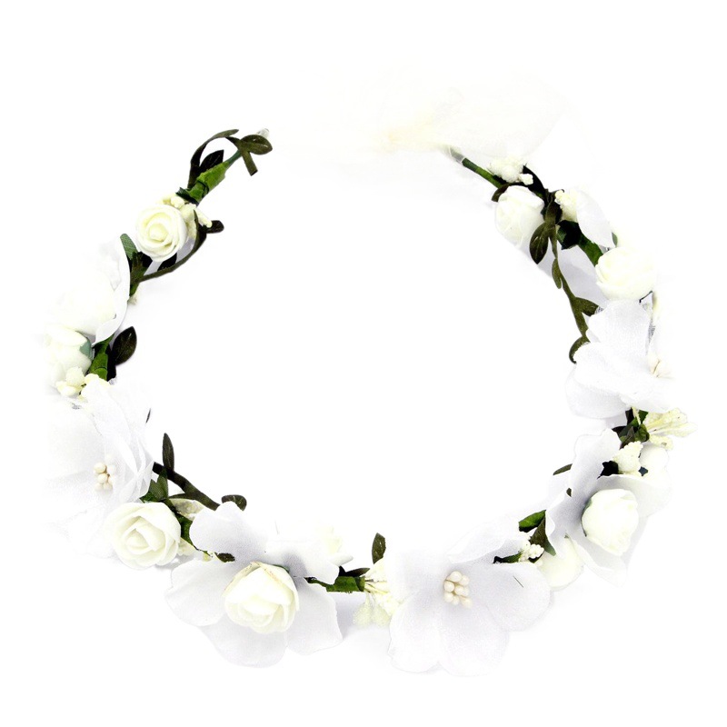 Mori Girl Flower Garland Headdress Hair Accessories Seaside Vacation Head Flower Photo Studio Photography Bride Bridesmaid Accessories