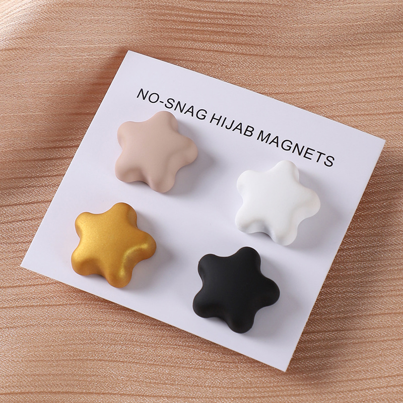 Picture of Square Round Love Five-pointed Star Strong Magnet Jewelry Women's Yarn Scarf Accessories Shawl Buckle Dual-purpose Fashion Hair
