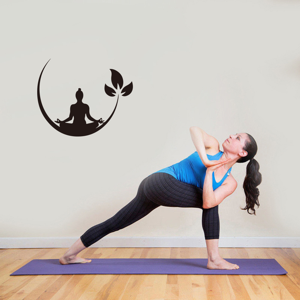Picture of Yoga Lotus Generation Carved Removable Personalized Fashion Creative Wall Sticker Living Room Sofa Background Js353P