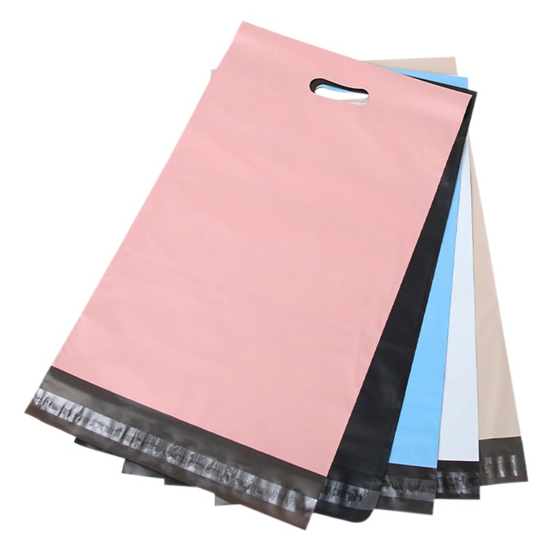 Pink portable express bag clothing hand bag thickened white packaging bag black bag color express bag