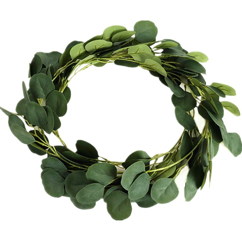 Amazon Green Leaf Simulation Vine Vine Wedding Decoration Eucalyptus Round Leaf Wrap Eucalyptus Leaf Vine Vine