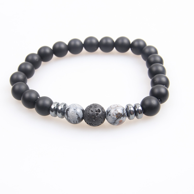 Picture of Zhou Lianfa Tiger Eye Bracelet Men's 8MM Beads suit Elastic Adjustable Black Crystal Beads Suitable for Ladies Ceremony