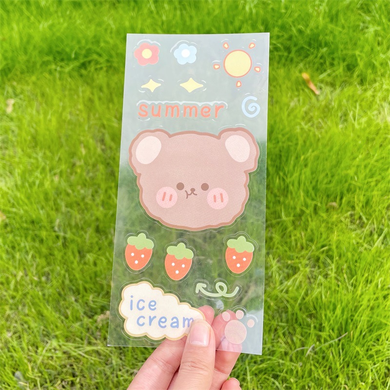 Picture of Cartoon Transparent Pvc Sticker Storage Box Waterproof Sticker Ins Cute Girl Sticker Wholesale Thermos Cup Sticker Crystal Sticker