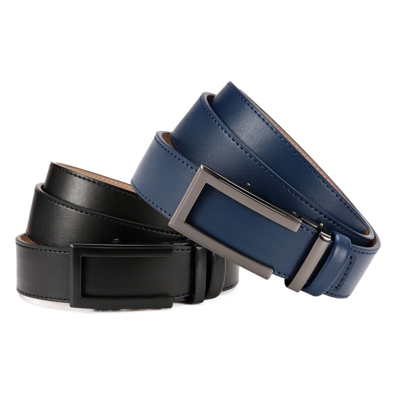 Amazon cross-border new alloy automatic buckle belt men's belt business casual leather belt manufacturers wholesale