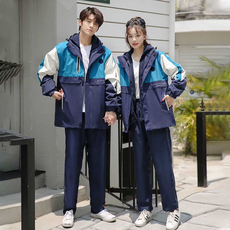 Picture of Middle school uniform detachable charge coat three-in-one coat thickened junior high school high school class clothes wholesale customization