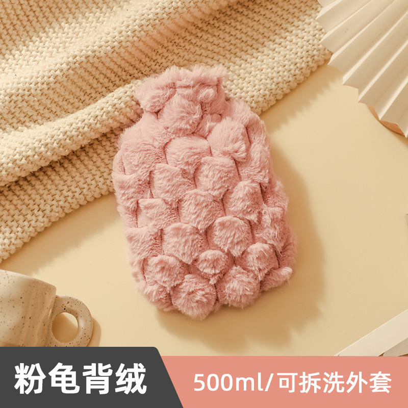 Picture of Water-Filled Hot Water Bag Large Plush Cute Hand Warmer Bag for Women to Apply on Belly, Cervical Spine and Quilt, Special Hot Water Bag Hand Warmer
