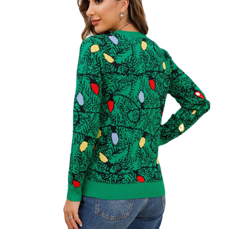 Picture of Ready Stock Knitwear Customization Cross-Border Foreign Trade European and American Lantern Jacquard Knitwear Amazon Autumn and Winter Long-Sleeved Christmas Knitwear