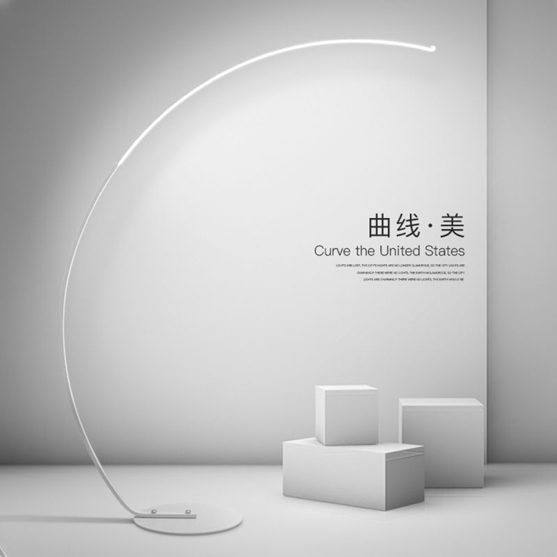 Picture of Internet celebrity floor lamp, living room simple curved lamp, room decoration, layout, Nordic flooring, minimalist atmosphere, ins style
