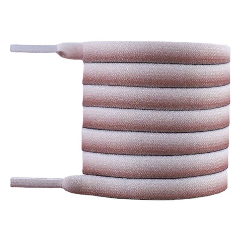 Two-color color elastic shoelace gradient blooming lazy flat shoes children's tie-free metal buckle AJ1