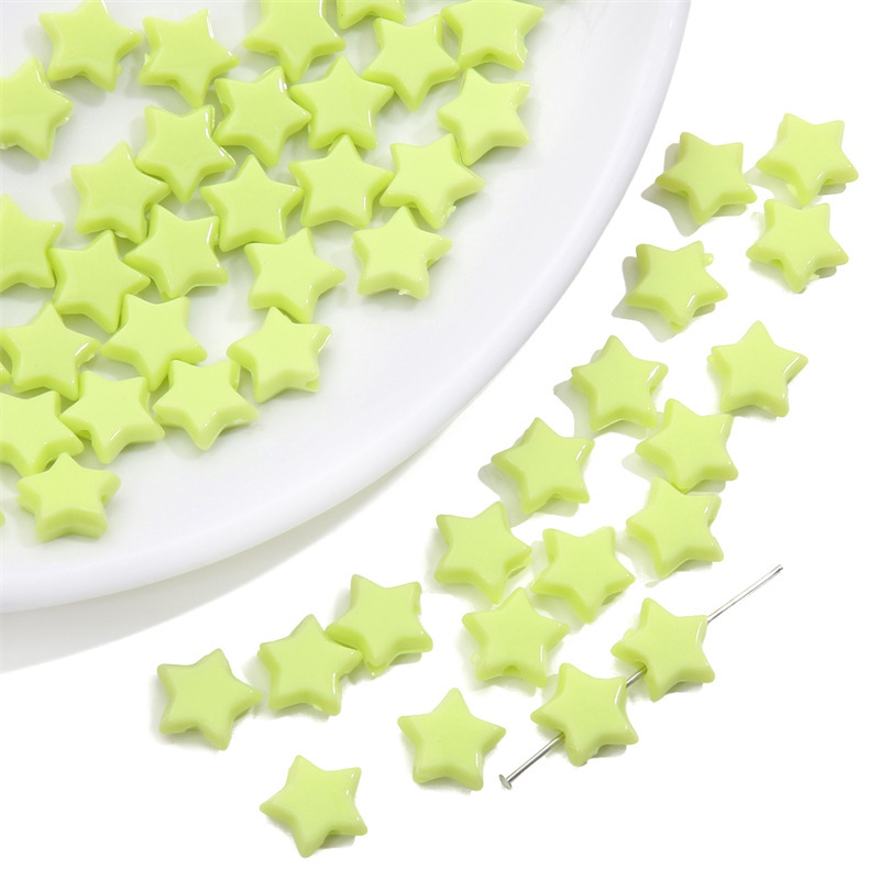 Picture of 10mm acrylic solid color five-pointed star beads beads DIY handmade bracelet necklace jewelry material accessories
