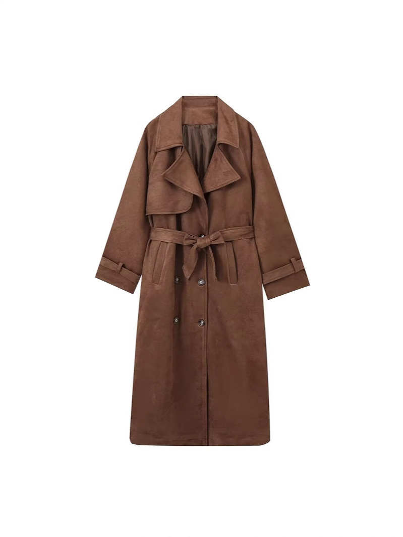 Picture of European and American style cross-border AliExpress 2024 autumn foreign trade women's ZR double button lapel long jacket windbreaker coat