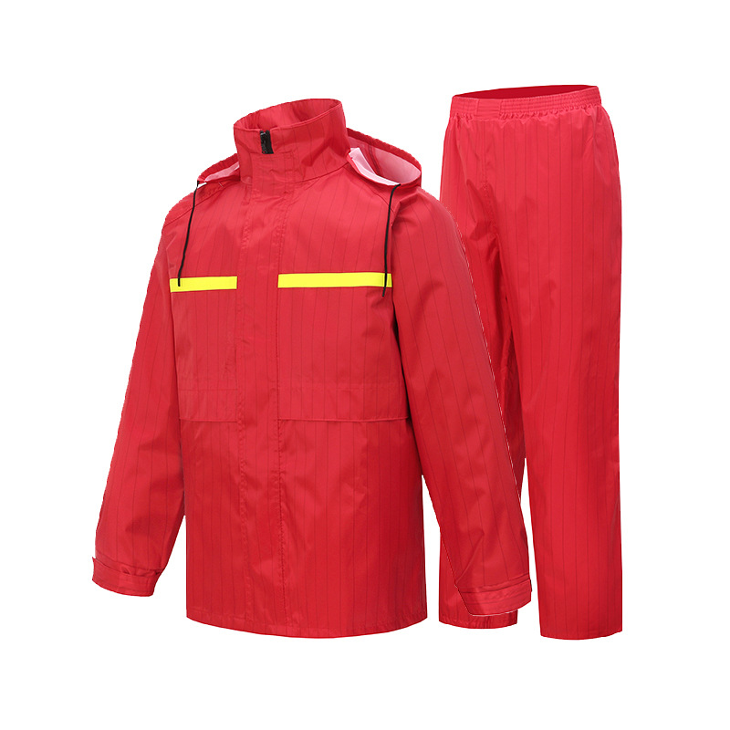 Picture of Wholesale Oxford Cloth Raincoat Split Adult Labor Protection Outdoor Riding Reflective Split Raincoat Rain Pants Set