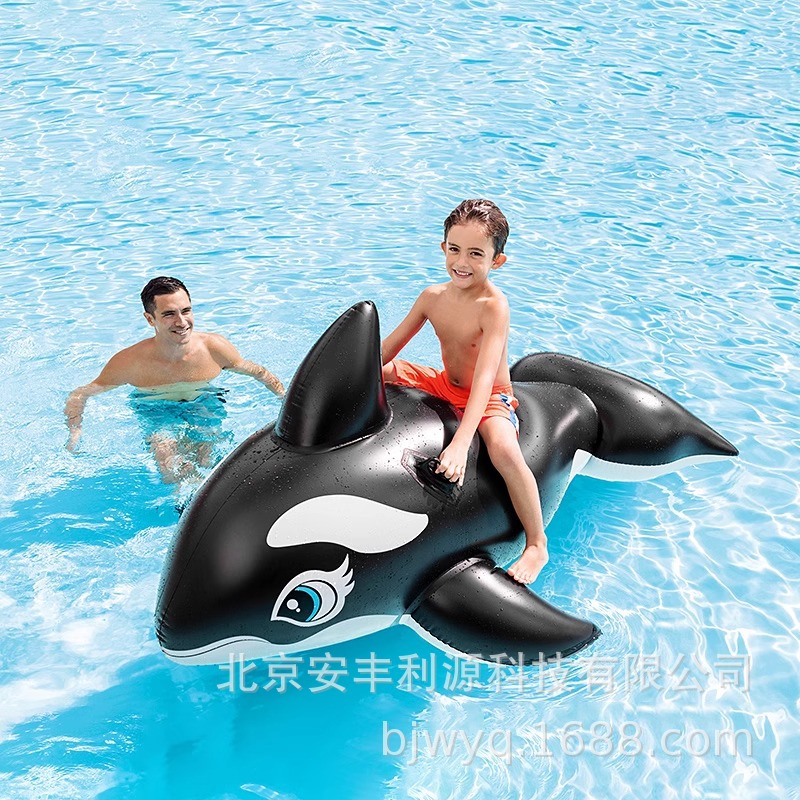 Intex58561 Big Black Whale Inflatable Swimming Ring Adult Large Inflatable Toy Water Children