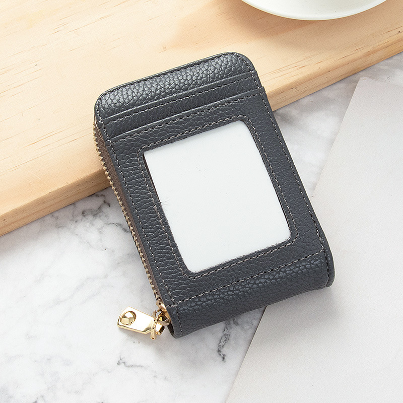 Picture of Card Bag Women's Korean-style New Anti-degaussing Solid Color Driver's License Mini Simple Multi-functional Compact Card Bag Card Cover for Women