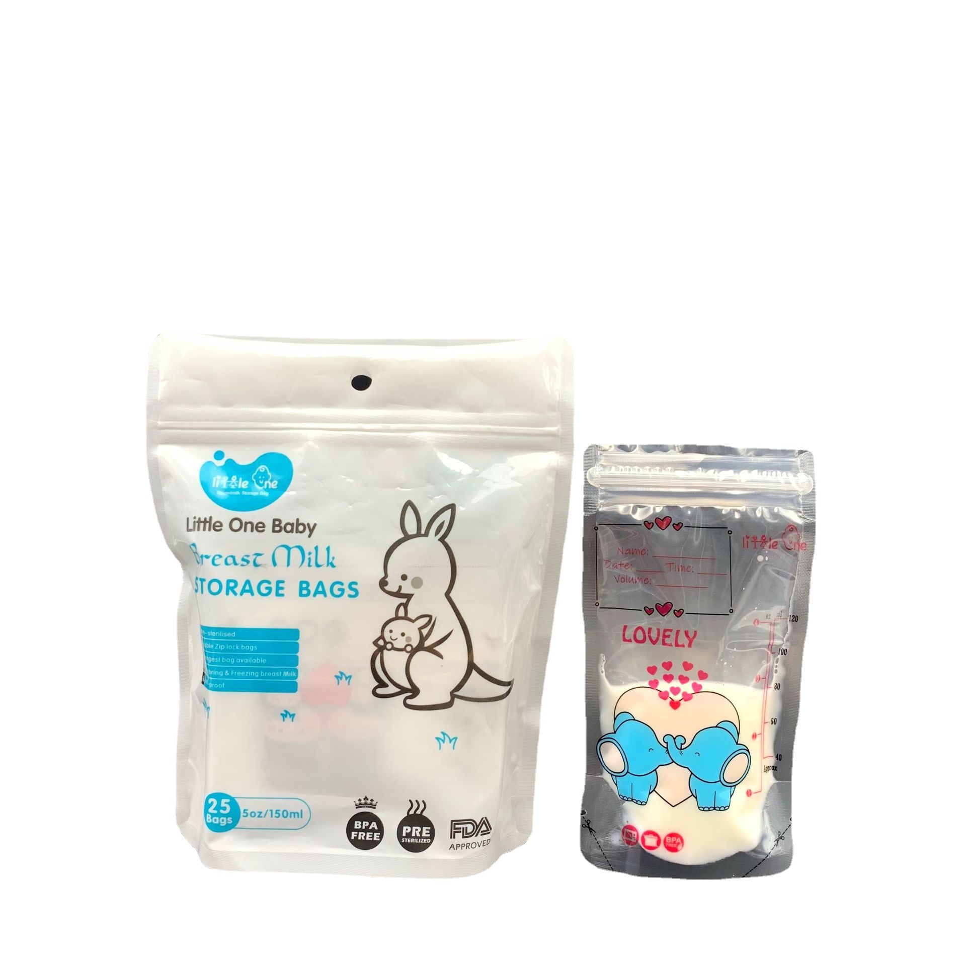 Picture of 150ml upright milk storage bag disposable frozen fresh milk storage bag electron beam disinfection breast milk bag