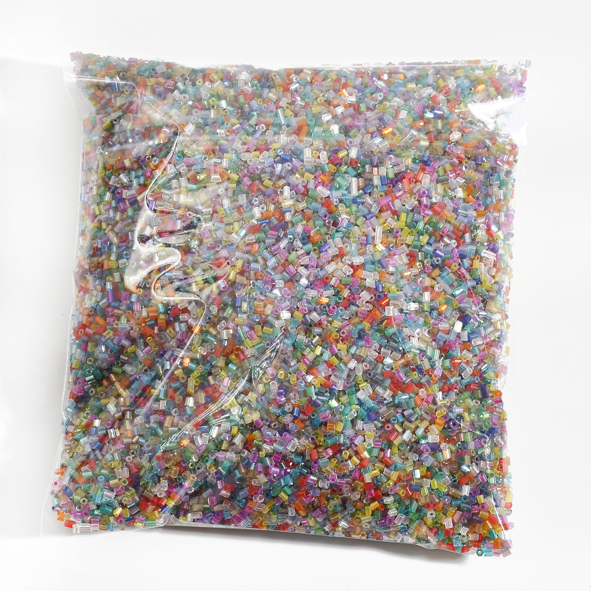 Picture of 2mm magic color H-tube beads hand-sewn beads loose beads diy hand-made color-plated glass rice beads material jewelry accessories wholesale