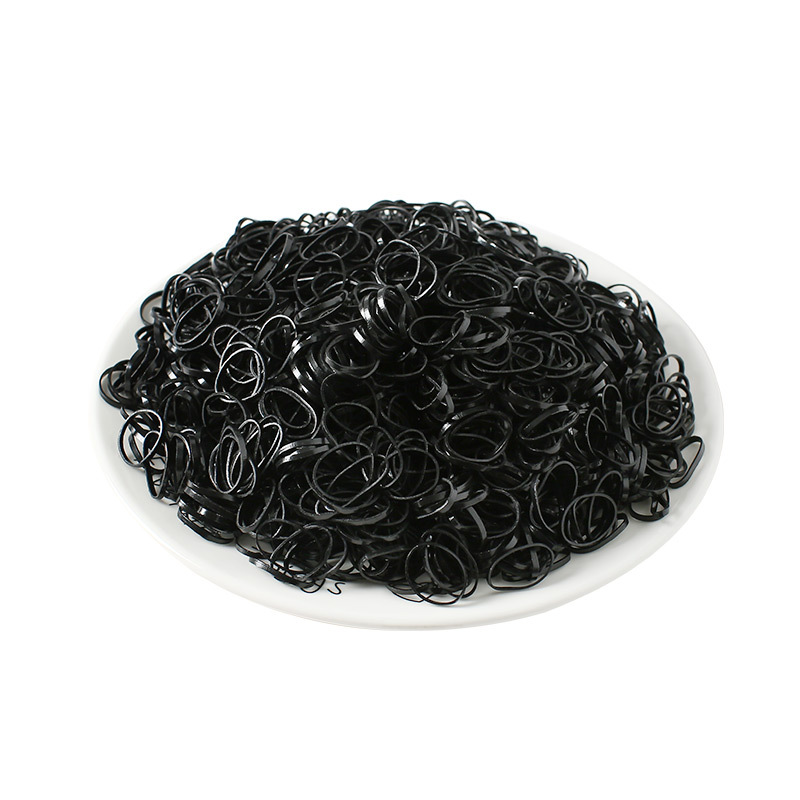 Picture of Children's headdress disposable rubber band women's black hair band high elastic hair rope hair accessories do not hurt hair rope wholesale