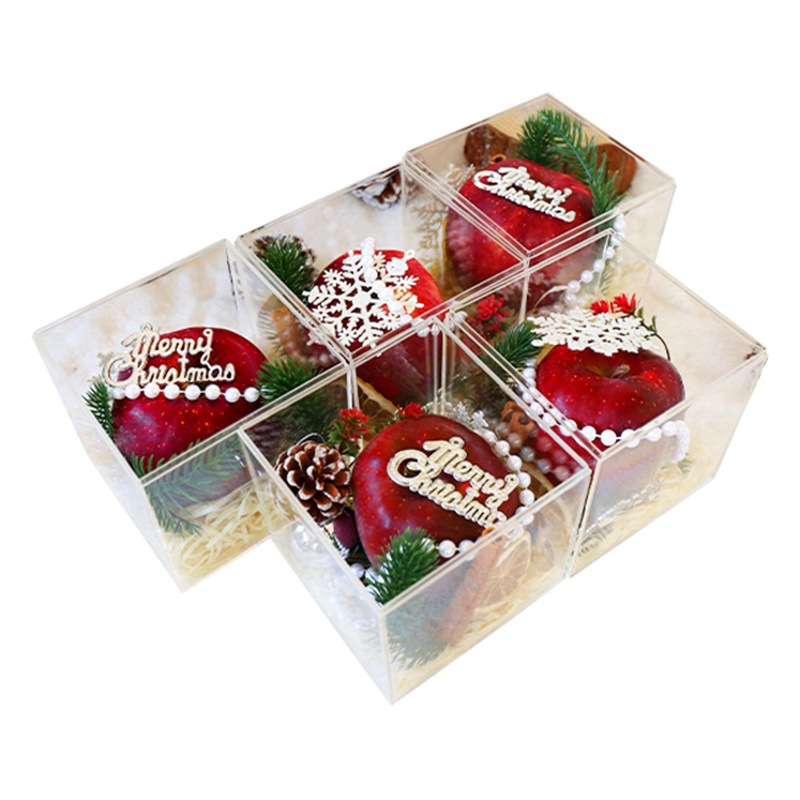 Acrylic Christmas Apple Box Christmas Eve Christmas Fruit Packaging Box Portable Gift Box Gift Bag Decorations