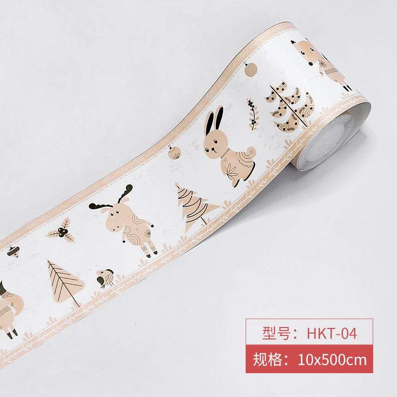 Picture of Bathroom Waistline Stickers Self-Adhesive Waterproof Living Room Bedroom Kitchen Skirting Tile Stickers Pvc Wallpaper Decorative Wall Stickers